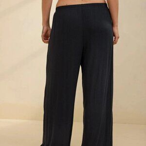 Aerie Super Soft Wide Leg Flowy Black PJ Bottoms